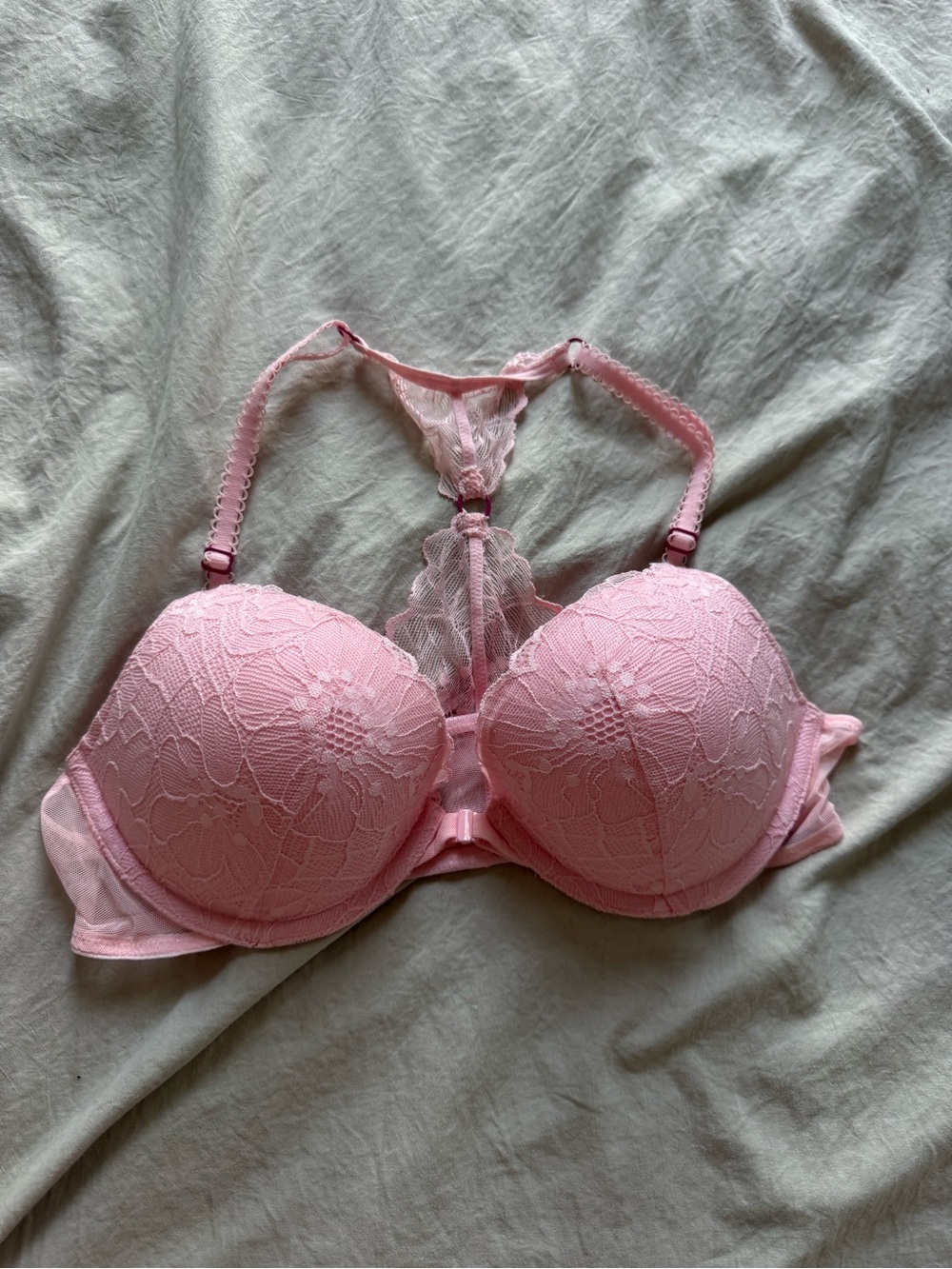 Victoria Secret Pink Lace Push-Up Racerback Bra
